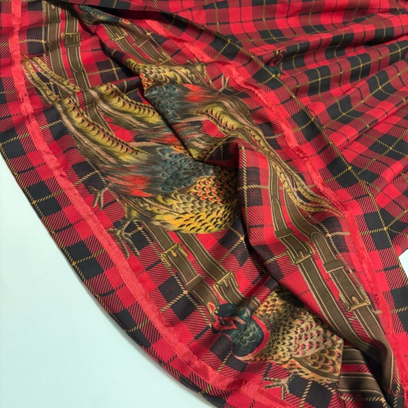 Vintage Ralph Lauren Wool Midi Skirt Pheasant Hunt Pleated 80s A-line Country - Picture 6 of 12